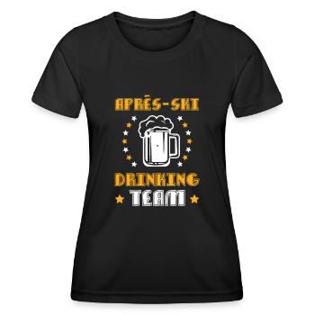 Équipe de boissons après-ski - T-shirt sport Femme - noir - Devant - AI Model Female 172 light (172cm)