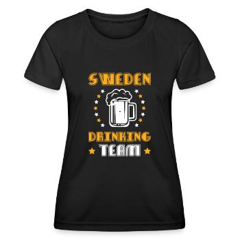 Suède Équipe de consommation d’alcool - T-shirt sport Femme - noir - Devant - AI Model Female 172 light (172cm)