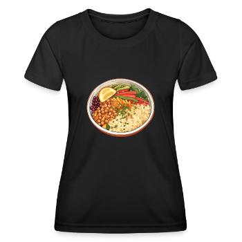 Bol de couscous Aliments sains - T-shirt sport Femme - noir - Devant - AI Model Female 172 light (172cm)