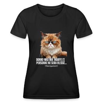Chats mèmes sarcastique humoristiques - T-shirt sport Femme - noir - Devant - AI Model Female 172 light (172cm)