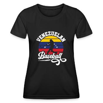 Championnat du Venezuela de baseball - T-shirt sport Femme - noir - Devant - AI Model Female 172 light (172cm)