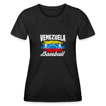 Championnat du Venezuela de baseball - T-shirt sport Femme - noir - Devant - AI Model Female 172 light (172cm)
