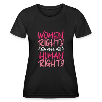 Feminist Women's Rights Are Human - Women's Functional T-Shirt - black - Front - AI Model Female 172 light (172cm)