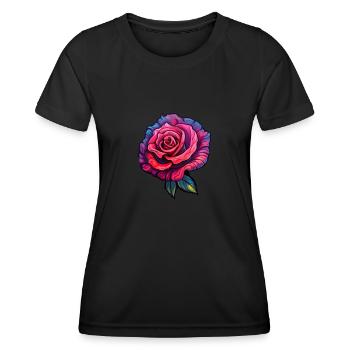 Couleurs roses vives - T-shirt sport Femme - noir - Devant - AI Model Female 172 light (172cm)