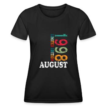 August 1998 Jahrestag August 1998 August - Frauen Funktions-T-Shirt - Schwarz - Vorne - AI Model Female 172 light (172cm)