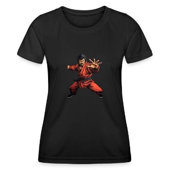 Combattant de Kung Fu - T-shirt sport Femme - noir - Devant - AI Model Female 172 light (172cm)