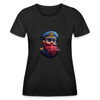 Matrose mit Bart - Frauen Funktions-T-Shirt - Schwarz - Vorne - AI Model Female 172 light (172cm)