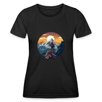 Alpinisme - T-shirt sport Femme - noir - Devant - AI Model Female 172 light (172cm)