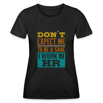 Ressources Humaines Responsable RH Profession - T-shirt sport Femme - noir - Devant - AI Model Female 172 light (172cm)
