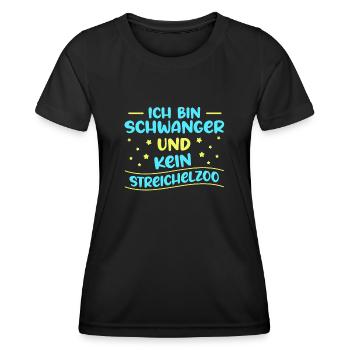 Ich bin schwanger und kein Streichelzoo - Frauen Funktions-T-Shirt - Schwarz - Vorne - AI Model Female 172 light (172cm)