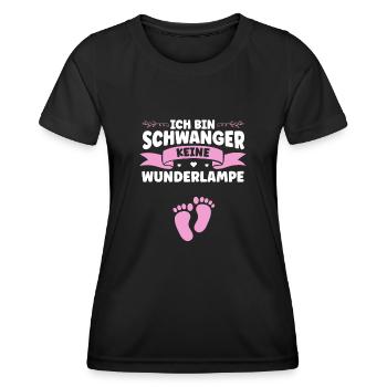 Ich bin schwanger und keine Wunderlampe - Frauen Funktions-T-Shirt - Schwarz - Vorne - AI Model Female 172 light (172cm)