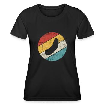 Gurke Gewürzgurke Kreis Retro Geschenk - Frauen Funktions-T-Shirt - Schwarz - Vorne - AI Model Female 172 light (172cm)