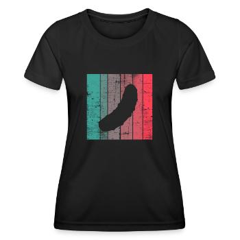 Gurke Gewürzgurke Kukumer Retro Geschenk - Frauen Funktions-T-Shirt - Schwarz - Vorne - AI Model Female 172 light (172cm)
