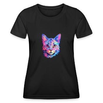 Chat esthétique - T-shirt sport Femme - noir - Devant - AI Model Female 172 light (172cm)