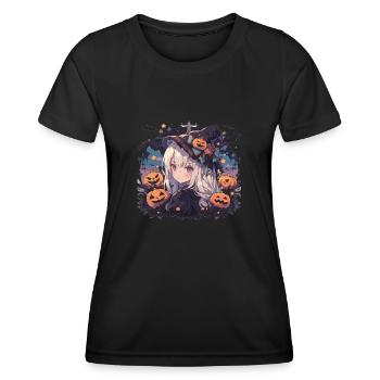 Sorcière Helloween Sorcières Tenue Sorcières Sorcières - T-shirt sport Femme - noir - Devant - AI Model Female 172 light (172cm)