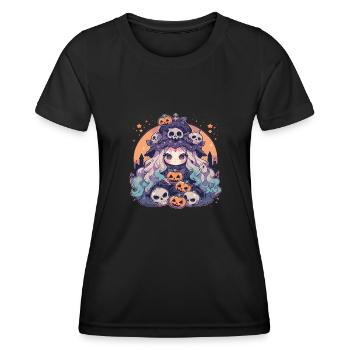 Sorcière Helloween Citrouille Helloween Sorcières - T-shirt sport Femme - noir - Devant - AI Model Female 172 light (172cm)