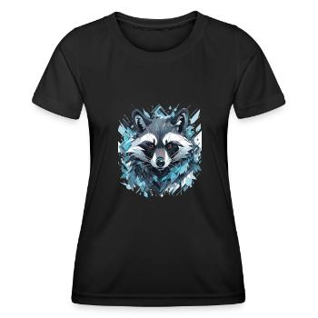 raccoon raccoon raccoon head animals - Women's Functional T-Shirt - black - Front - AI Model Female 172 light (172cm)
