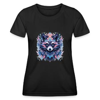 raccoon raccoon raccoon head animals - Women's Functional T-Shirt - black - Front - AI Model Female 172 light (172cm)