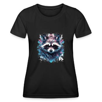 raccoon raccoon raccoon head animals - Women's Functional T-Shirt - black - Front - AI Model Female 172 light (172cm)