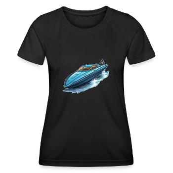 Motorboot Schnellboot - Frauen Funktions-T-Shirt - Schwarz - Vorne - AI Model Female 172 light (172cm)