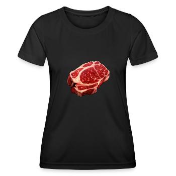 Steak Frisches Fleisch - Frauen Funktions-T-Shirt - Schwarz - Vorne - AI Model Female 172 light (172cm)