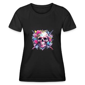 Skull Skull Skull Skeleton Bone - Women's Functional T-Shirt - black - Front - AI Model Female 172 light (172cm)