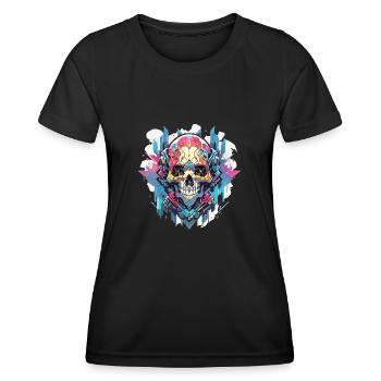 Skull Skull Skull Skeleton Bone - Women's Functional T-Shirt - black - Front - AI Model Female 172 light (172cm)