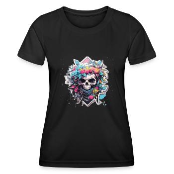 Skull Skull Skull Skeleton Bone - Women's Functional T-Shirt - black - Front - AI Model Female 172 light (172cm)