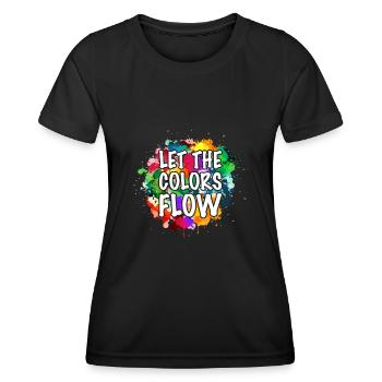 Peintre Toile Liquide Peinture Art Peinture - T-shirt sport Femme - noir - Devant - AI Model Female 172 light (172cm)