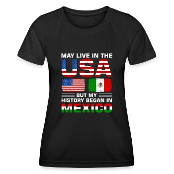 USA flag America Senegalese flag - Women's Functional T-Shirt - black - Front - AI Model Female 172 light (172cm)