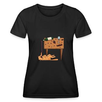 Red Wine Lover Wine Drinker Wine Tester Wine - T-shirt sport Femme - noir - Devant - AI Model Female 172 light (172cm)