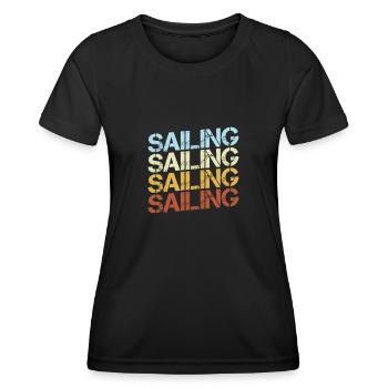 Rétro de la voile - T-shirt sport Femme - noir - Devant - AI Model Female 172 light (172cm)