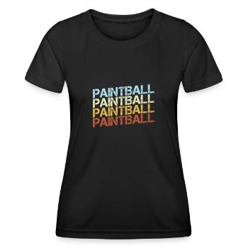 Paintball Rétro - T-shirt sport Femme - noir - Devant - AI Model Female 172 light (172cm)