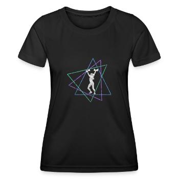 Fitness - Frauen Funktions-T-Shirt - Schwarz - Vorne - AI Model Female 172 light (172cm)