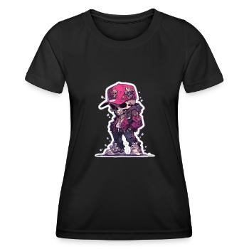 Totenkopf - Frauen Funktions-T-Shirt - Schwarz - Vorne - AI Model Female 172 light (172cm)