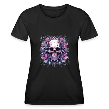 Totenkopf - Frauen Funktions-T-Shirt - Schwarz - Vorne - AI Model Female 172 light (172cm)