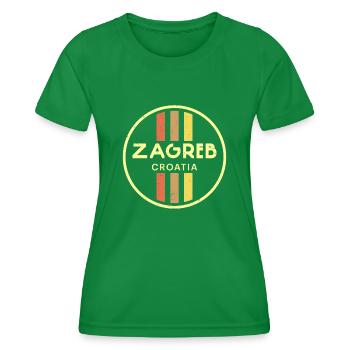 Origine de Zagreb disant Croatie drapeau des Balkans - T-shirt sport Femme - vert - Devant - AI Model Female 172 dark (172cm)