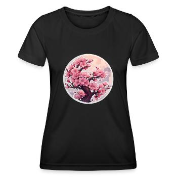 Cherry blossom tree - Women's Functional T-Shirt - black - Front - AI Model Female 172 light (172cm)