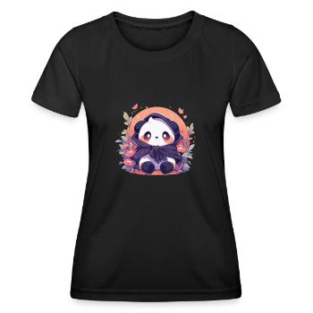Panda Pandas Pandabären Baby Panda Tiere - Frauen Funktions-T-Shirt - Schwarz - Vorne - AI Model Female 172 light (172cm)
