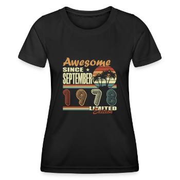 september 1978 anniversary september 1978 september - Women's Functional T-Shirt - black - Front - AI Model Female 172 light (172cm)
