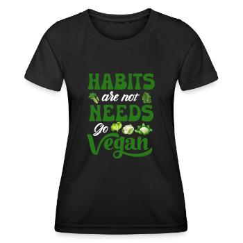 Vegan Veganism - Women's Functional T-Shirt - black - Front - AI Model Female 172 light (172cm)