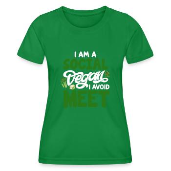 Véganisme végétalien - T-shirt sport Femme - vert - Devant - AI Model Female 172 dark (172cm)