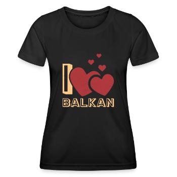 Balkans Serbian Yugoslavia Croatia Saying - Women's Functional T-Shirt - black - Front - AI Model Female 172 light (172cm)