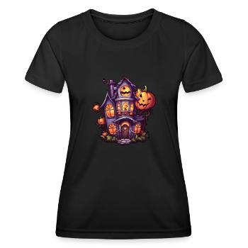 Halloween Haunted House Anime - Women's Functional T-Shirt - black - Front - AI Model Female 172 light (172cm)