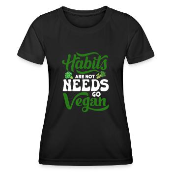 Vegan Veganism - Women's Functional T-Shirt - black - Front - AI Model Female 172 light (172cm)