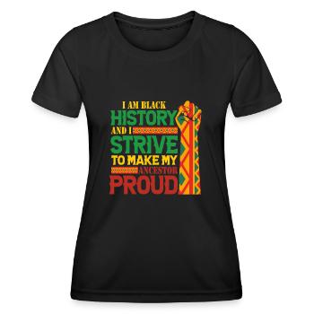 Black History Month Black History - Frauen Funktions-T-Shirt - Schwarz - Vorne - AI Model Female 172 light (172cm)