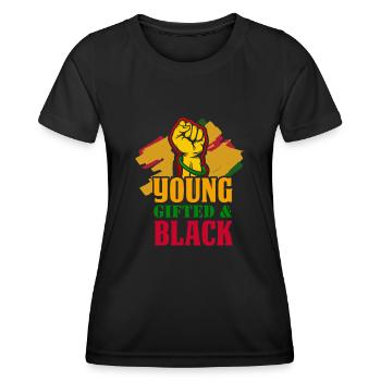 Black History Month Black History - Frauen Funktions-T-Shirt - Schwarz - Vorne - AI Model Female 172 light (172cm)
