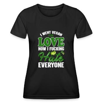 Vegan Veganism - Women's Functional T-Shirt - black - Front - AI Model Female 172 light (172cm)
