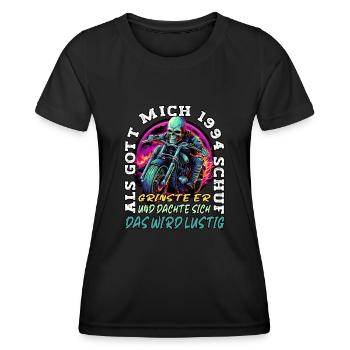 29. Geburtstag als Gott mich schuf Motorrad 1994 - Frauen Funktions-T-Shirt - Schwarz - Vorne - AI Model Female 172 light (172cm)