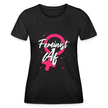 Féministe Féministe Af - T-shirt sport Femme - noir - Devant - AI Model Female 172 light (172cm)